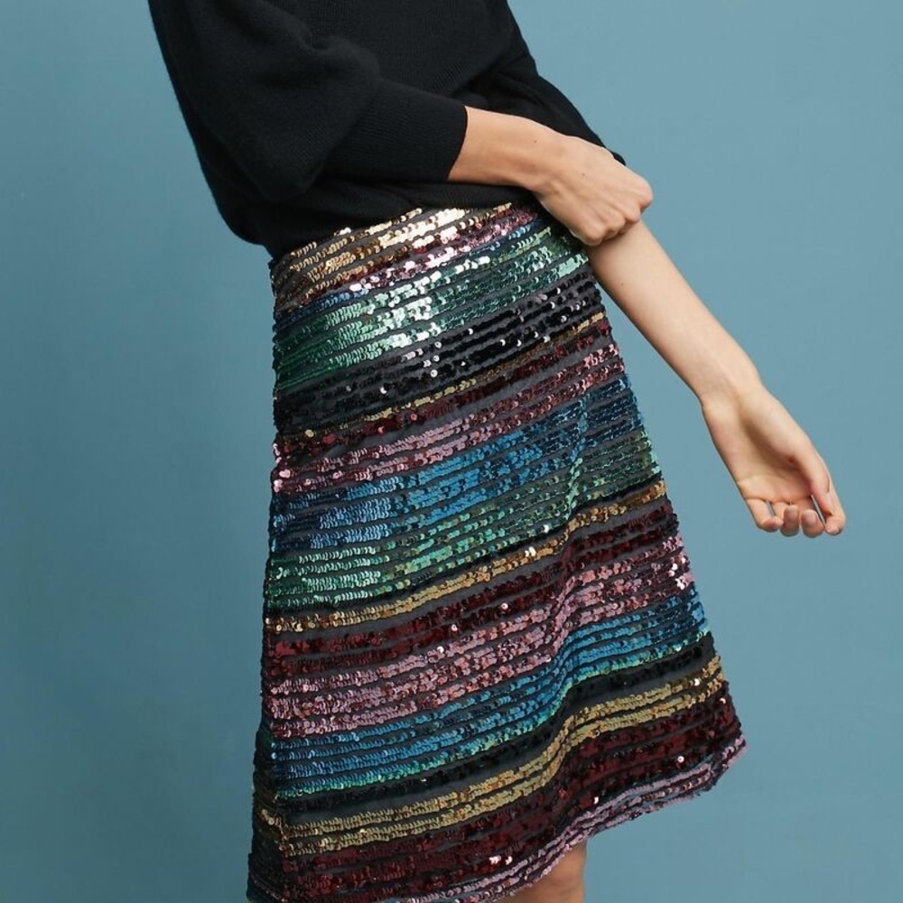 Anthropologie Multicolor Sequin Skirt